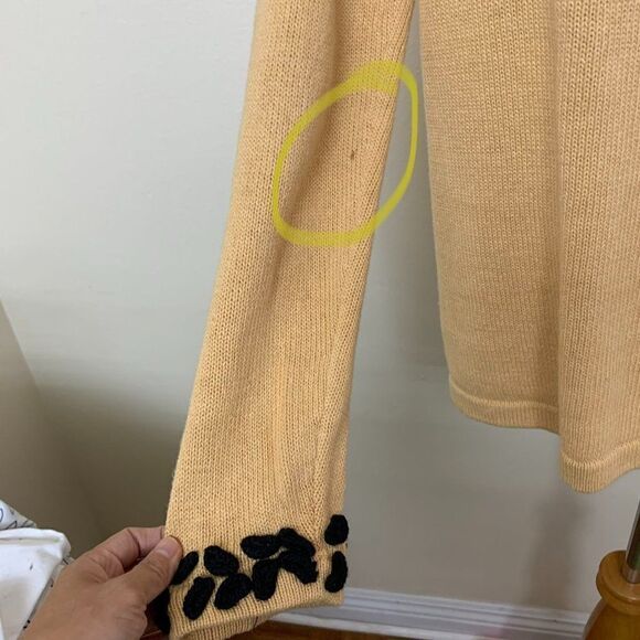 Storybook Knit Embellished Sequined Cheetah Cardigan Small Tan - Picture 12 of 13